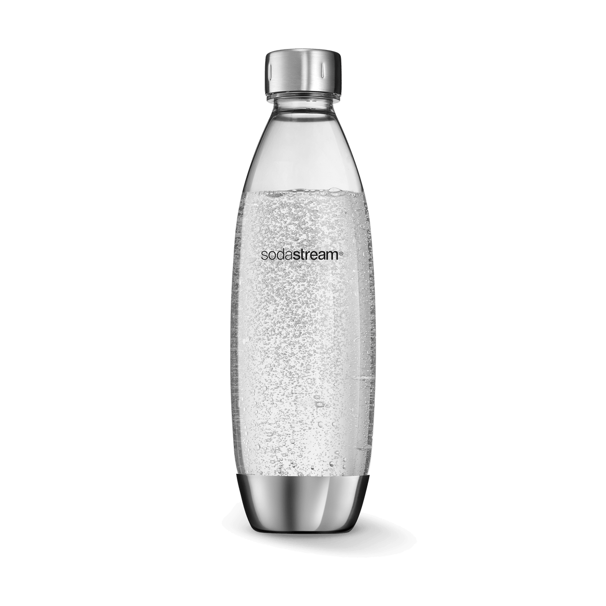 Botella 1 Litro Metal Fuse Sodastream Con Tapa Rosca Color Gris