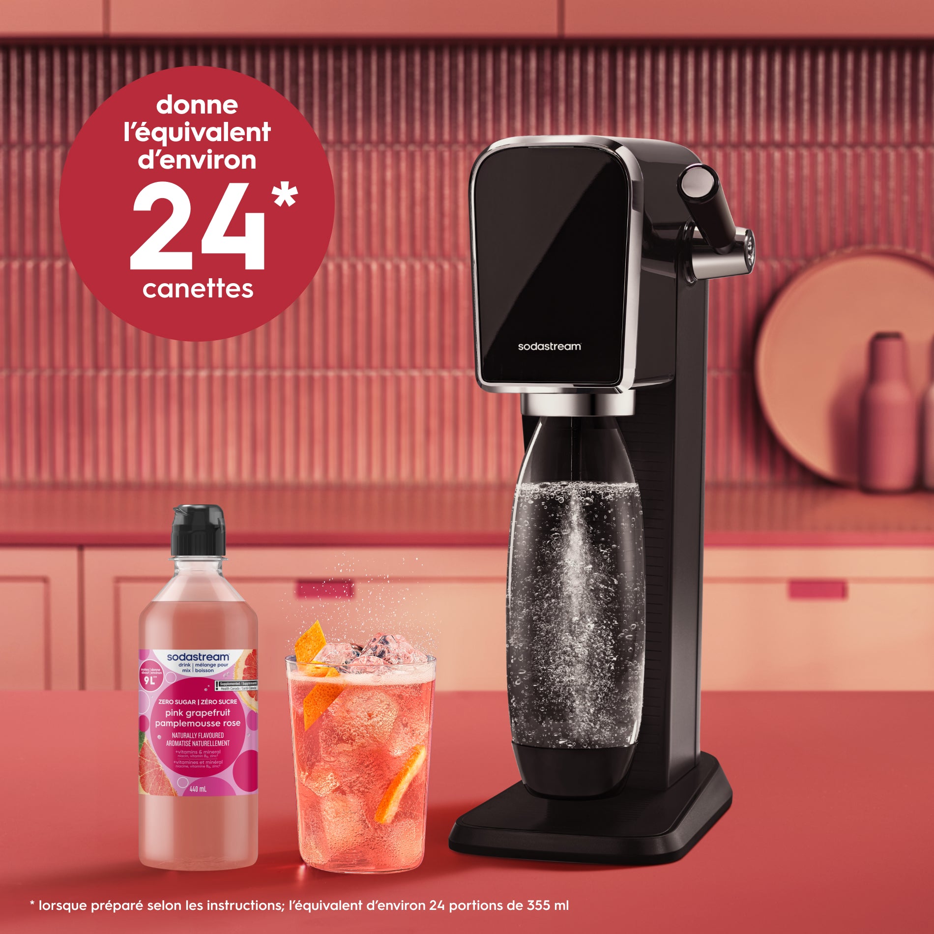 Pink Grapefruit Zero Sugar Drink Mix 440ml