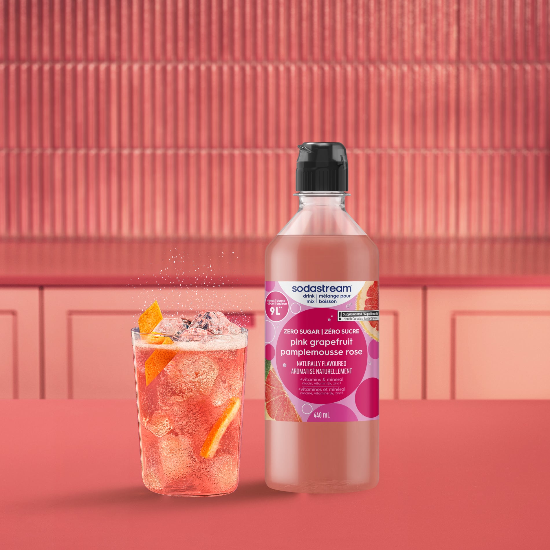 Pink Grapefruit Zero Sugar Drink Mix 440ml