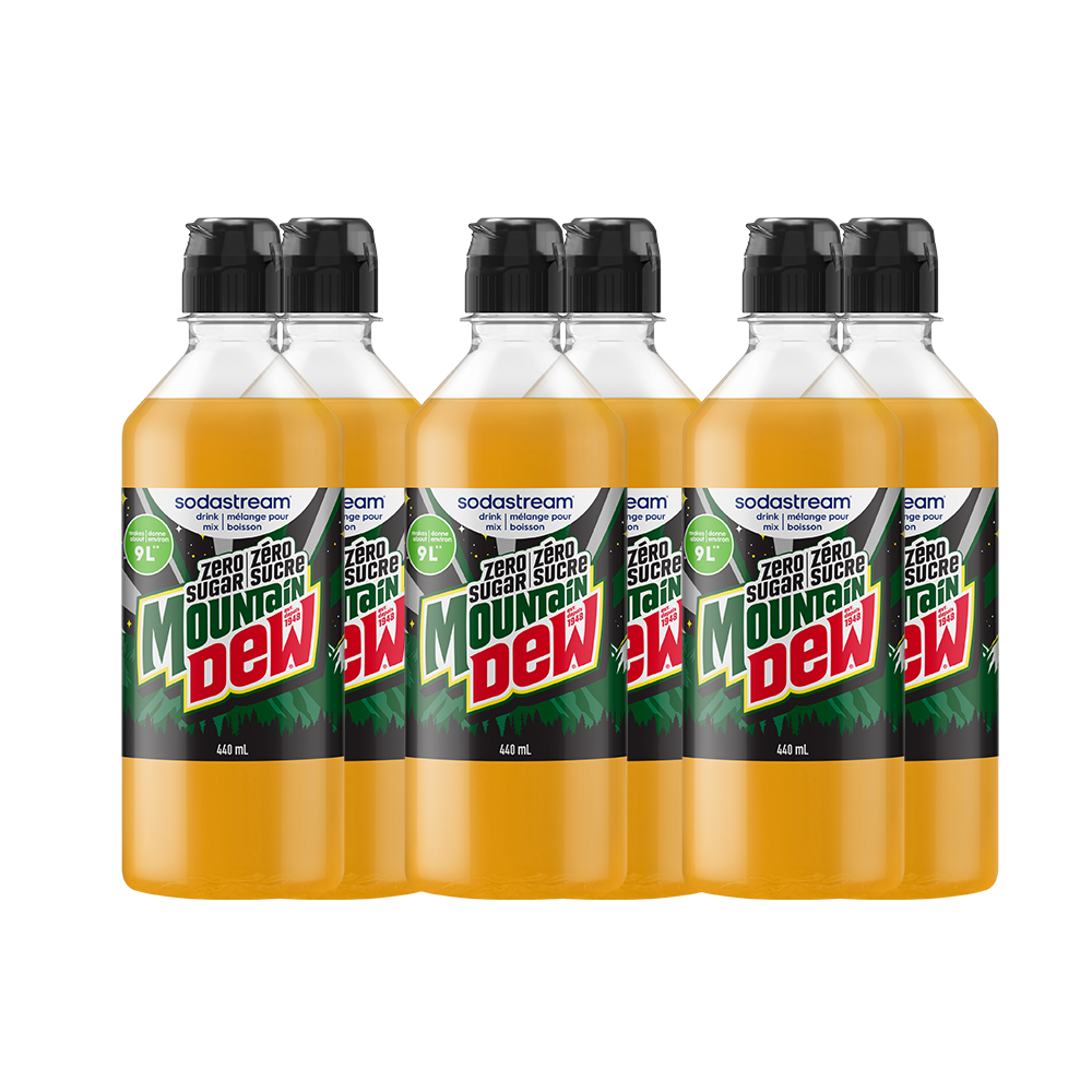 Mountain Dew® Zéro Sucre, mélange pour boisson 440 ml – paquet de 6 – 1
