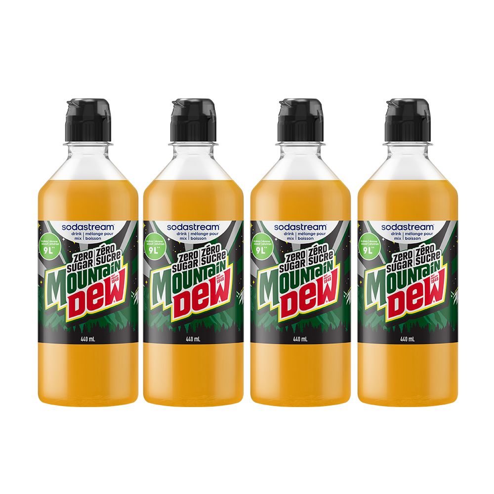 Mountain Dew® Zéro Sucre, mélange pour boisson 440 ml – paquet de 4 – 1