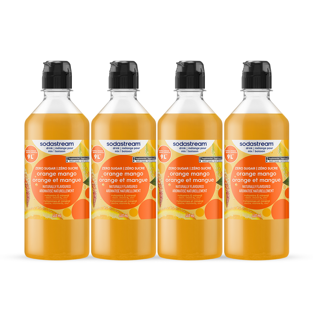 Orange Mangue Zéro Sucre, mélange pour boisson 440 ml – paquet de 4 – 1