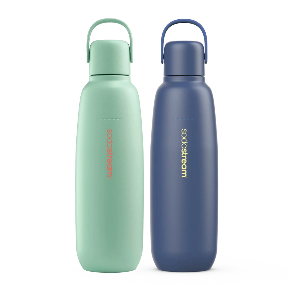 Fizz & Go Stainless Steel Bottle, 2-Pack, Storm & Mint
