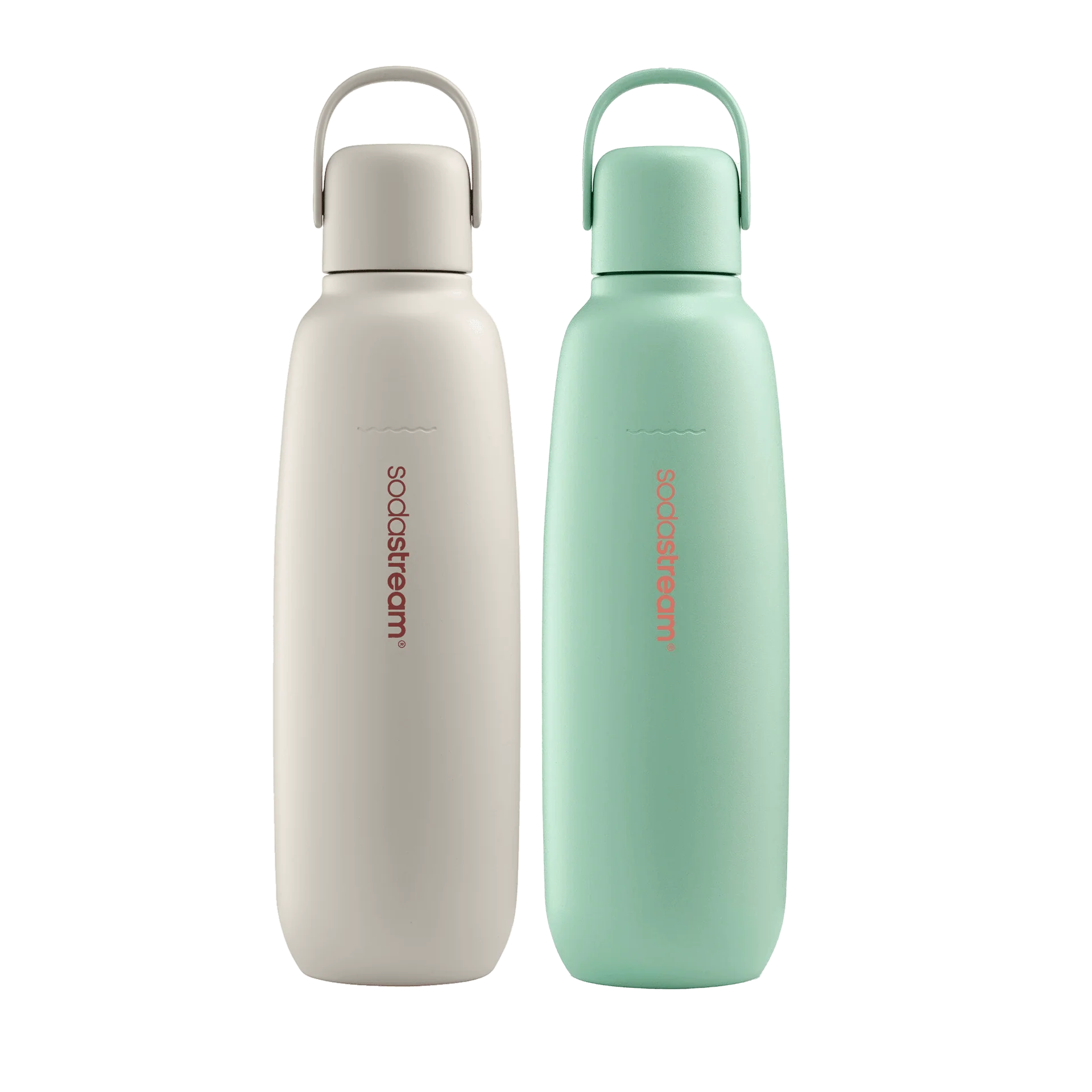 Bouteille Fizz & Go en acier inoxydable, paquet de deux,  sable et menthe sodastream