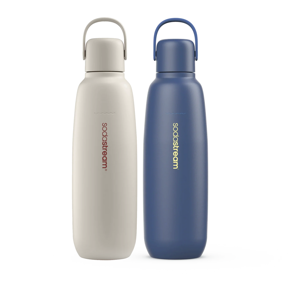 Fizz & Go Stainless Steel Bottle, 2-Pack, Sand & Storm