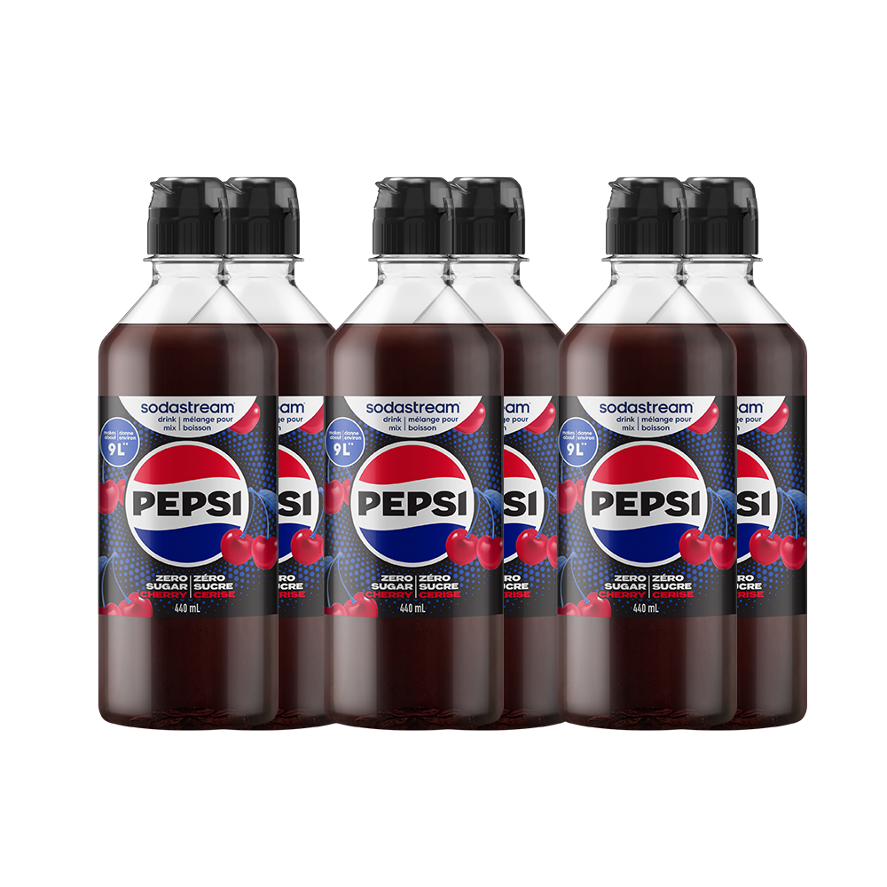Pepsi® Cerise Zéro Sucre, mélange pour boisson 440 ml – paquet de 6 sodastream