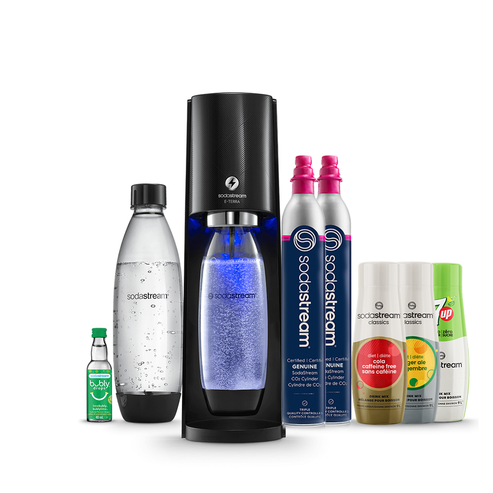 sodastream black e-terra sparkling water maker