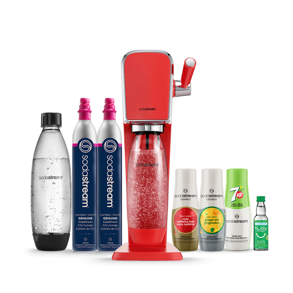 sodastream art red sparkling water machine