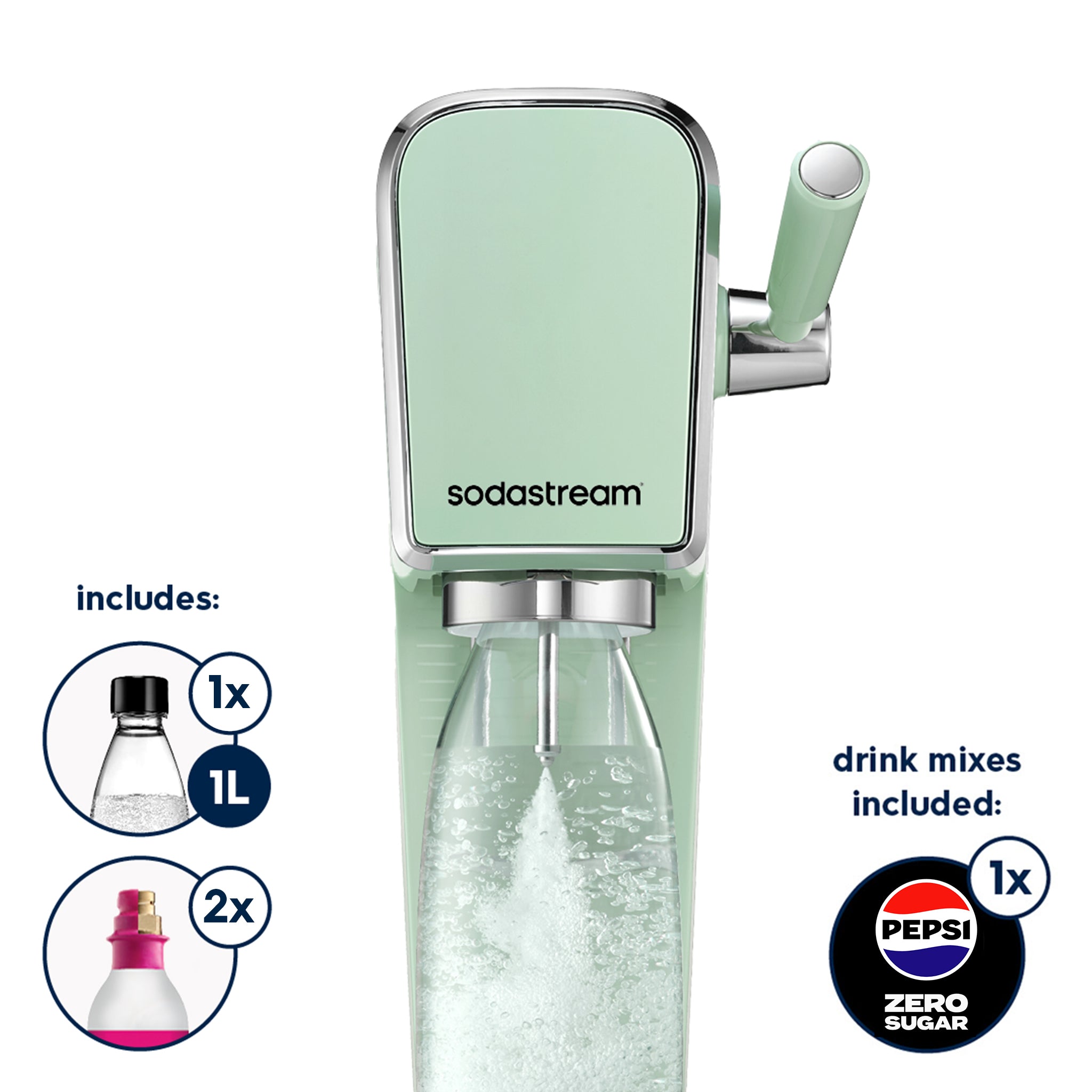 【美品】sodastream art SodaStream Art Sparkling Water Maker (Mandarin Red) with CO2 and
