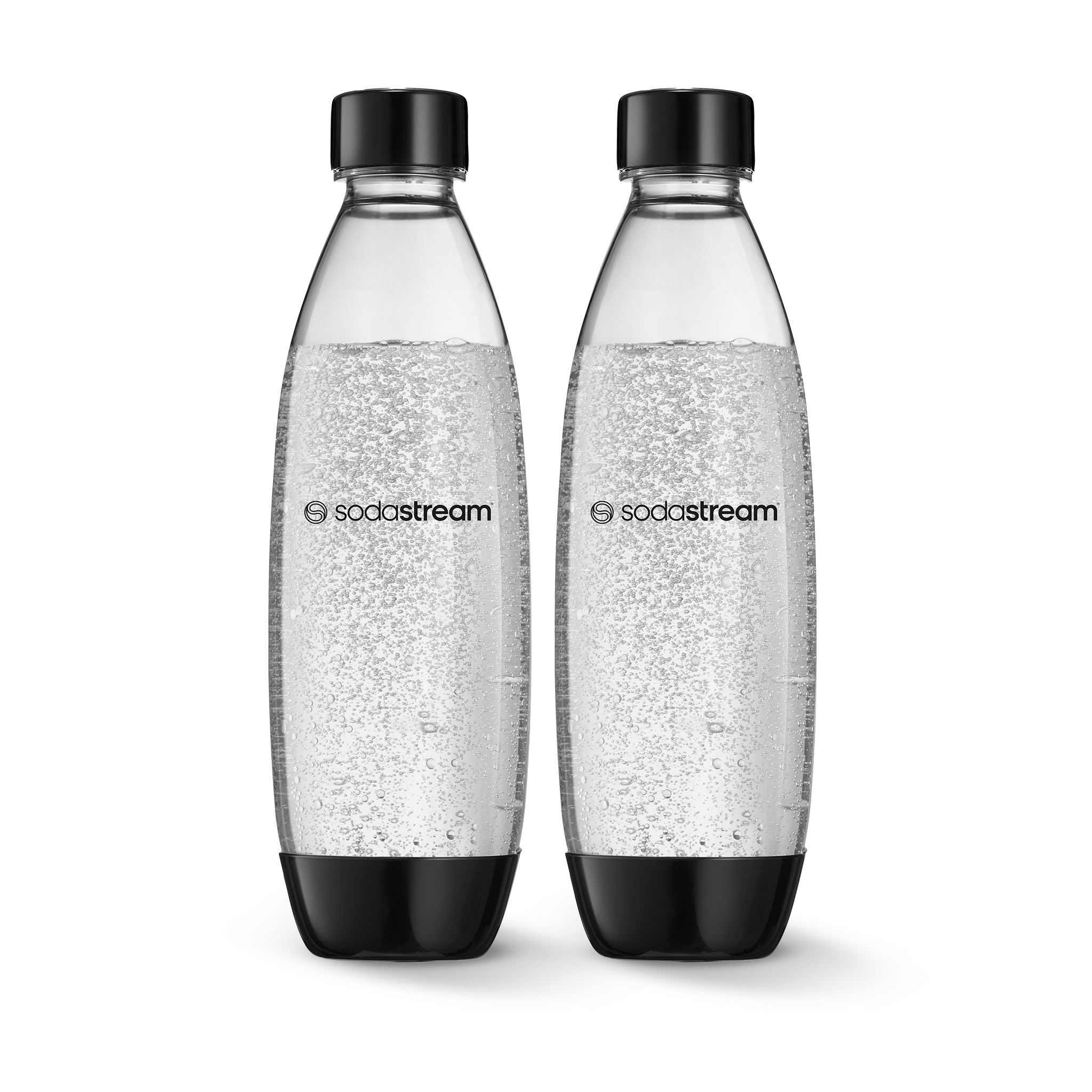 1L Fuse Black Bottles Twin Pack - Dishwasher Safe sodastream