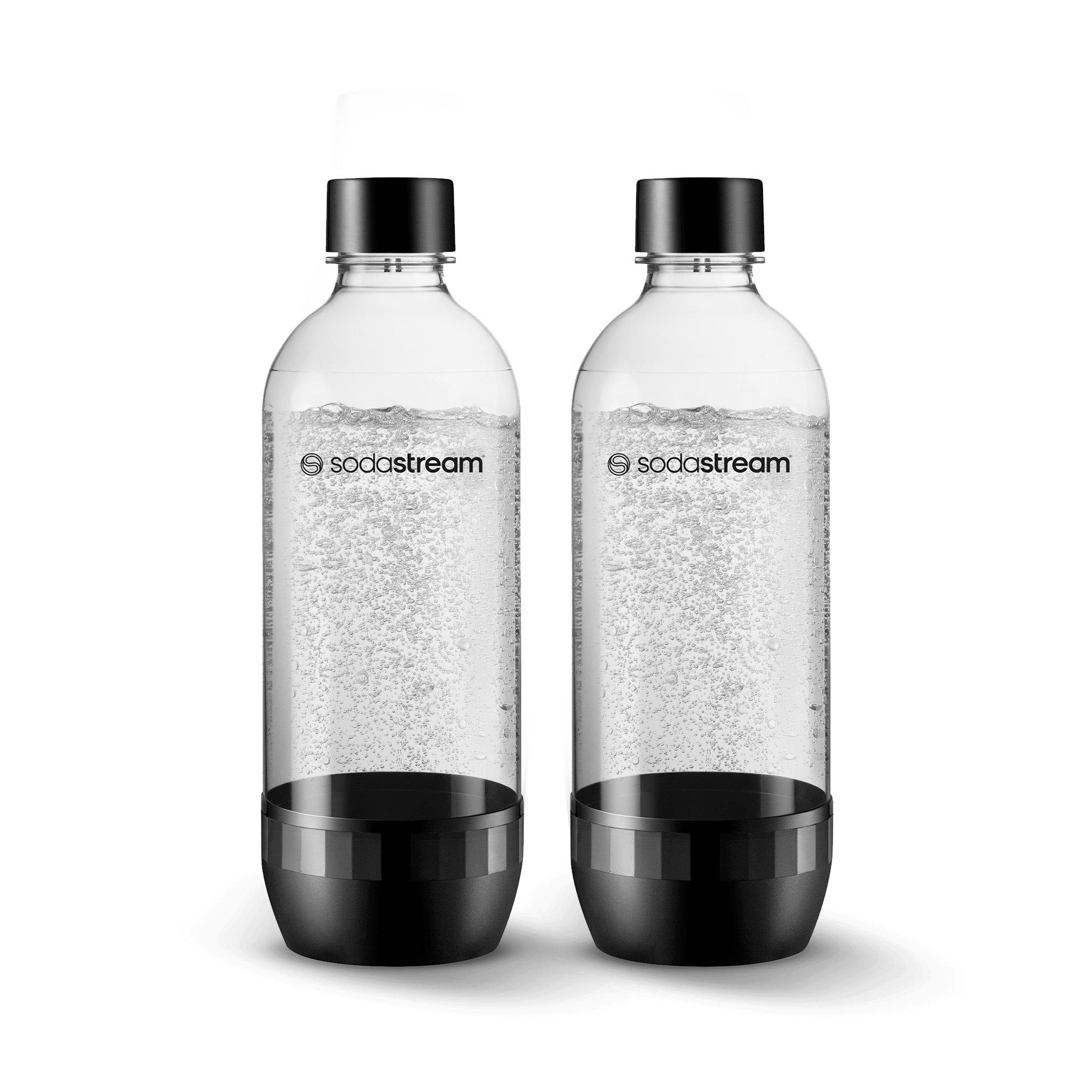 1L Classic Black Bottles Twin Pack - Dishwasher Safe sodastream