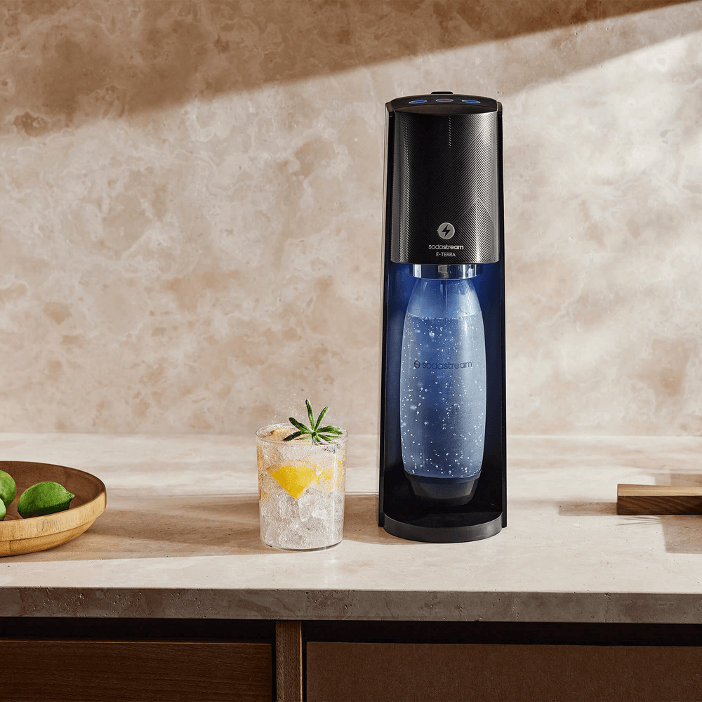 sodastream black e-terra sparkling water maker