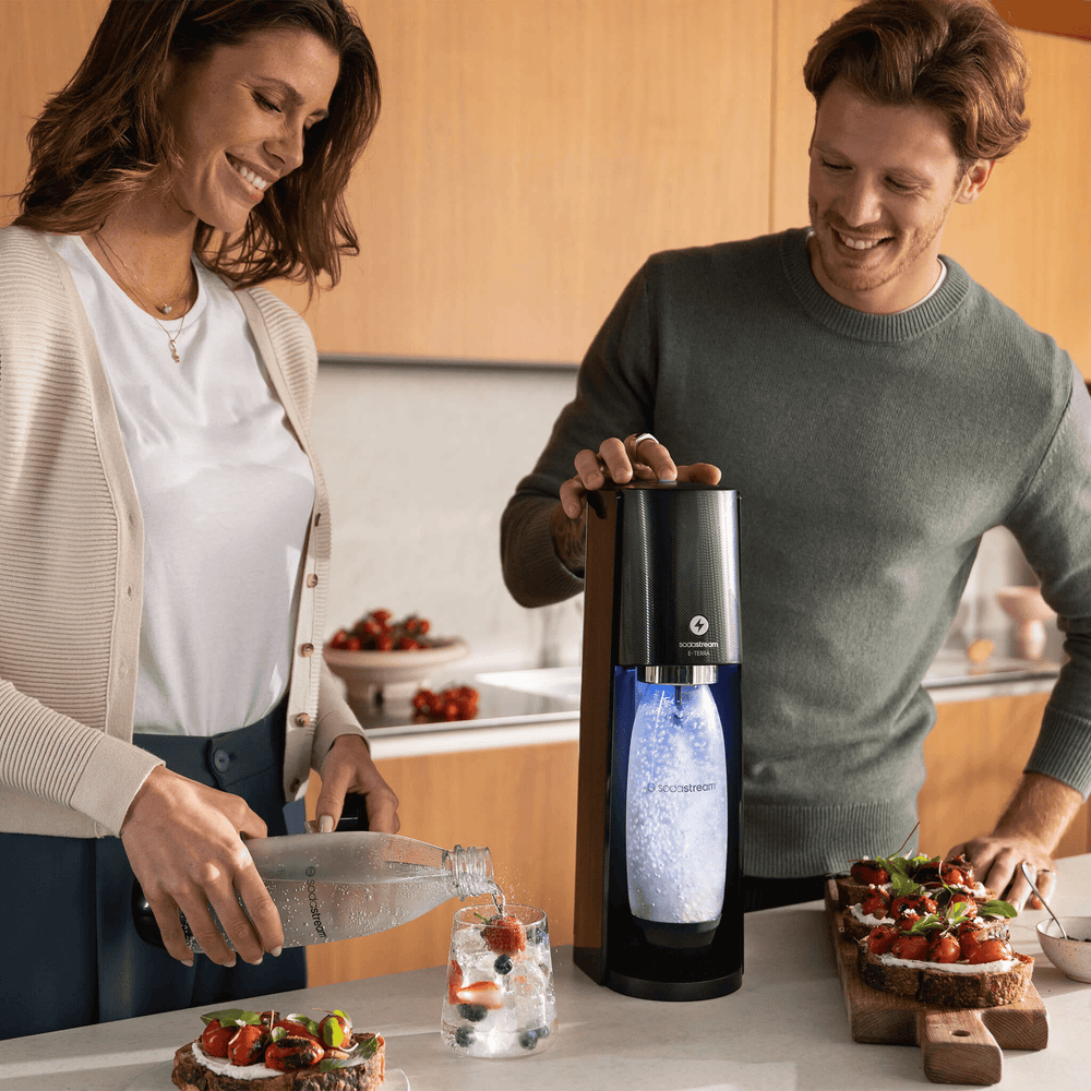 sodastream black e-terra sparkling water machine